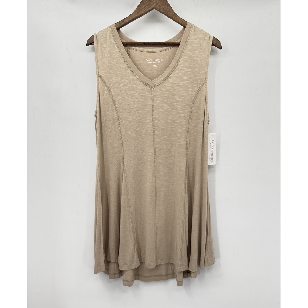 Soft Surroundings Heavenly Soft A-Line Tank XL Sand Dune Sleeveless NWT Tunic